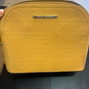 Steve Madden Gold Embossed Cosmetic Bag